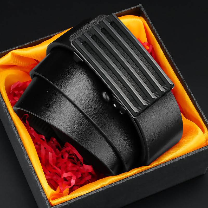 Belt Men'S Leather Automatic Buckle Wear Versatile Casual Simple Cowhide Belt Men'S Young People'S Belt Men'S