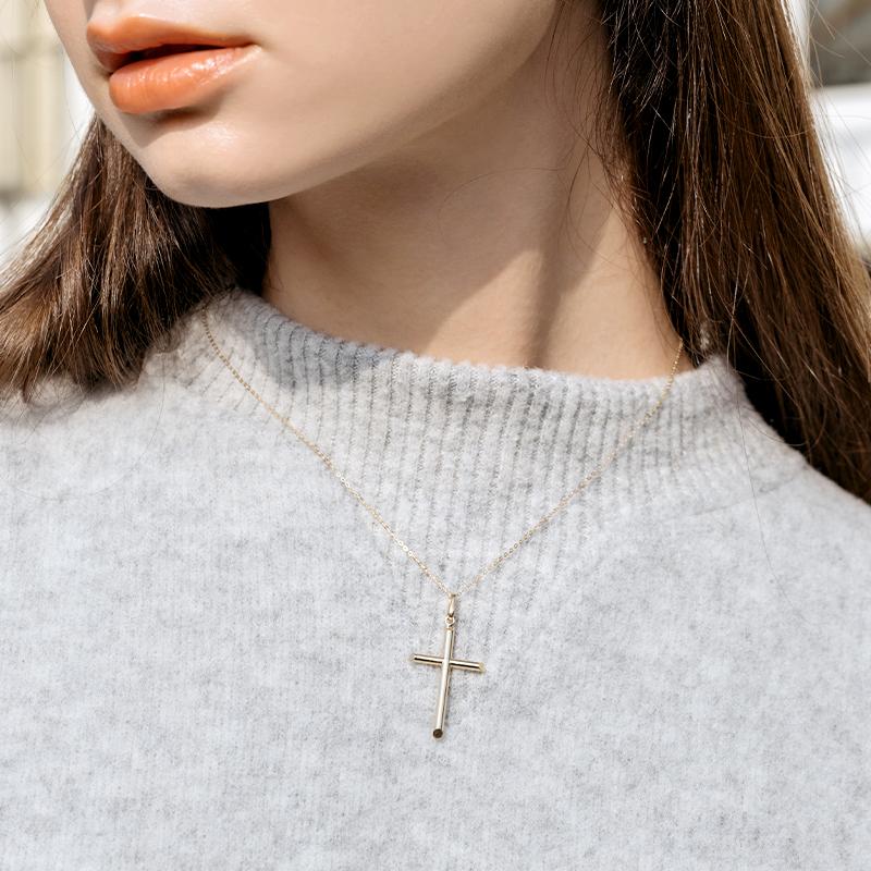 Mcel 14K Angelic Cross Necklace