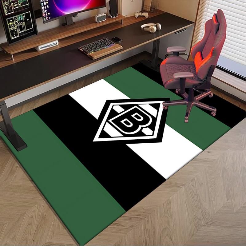 1PC Green Black Borussia Rug Game Carpet, Floor Mat for Bedroom Living Room Entryway Rug, Home Decor Idea Gift for Christmas birthday