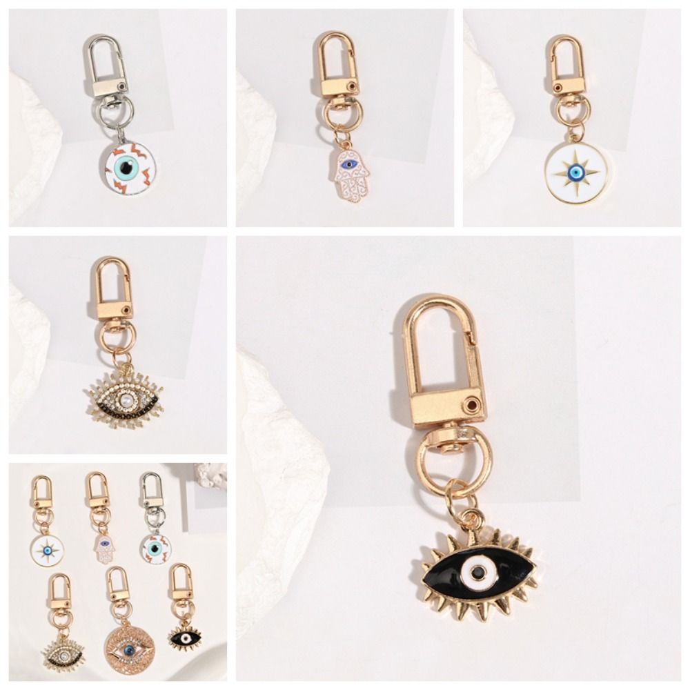 Sturdy Evil Eye Keychain Decorate Eye of Horus Keychain Hamsa Hand Keyring Key Ring Holder