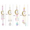 Moon Crystal Suncatchers Hanging Wind Chime Style Garden Suncatcher Rainbow Maker Handmade Gold Sun Catcher Pendant Home Decor