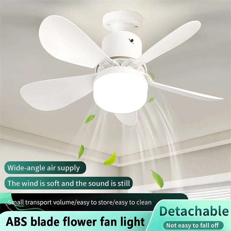 Modern Ceiling Fan Lights, E26/E27 Smart Socket Fan Light Bulb with Remote Control, Dimmable LED Fan Light for Garage, Bedroom