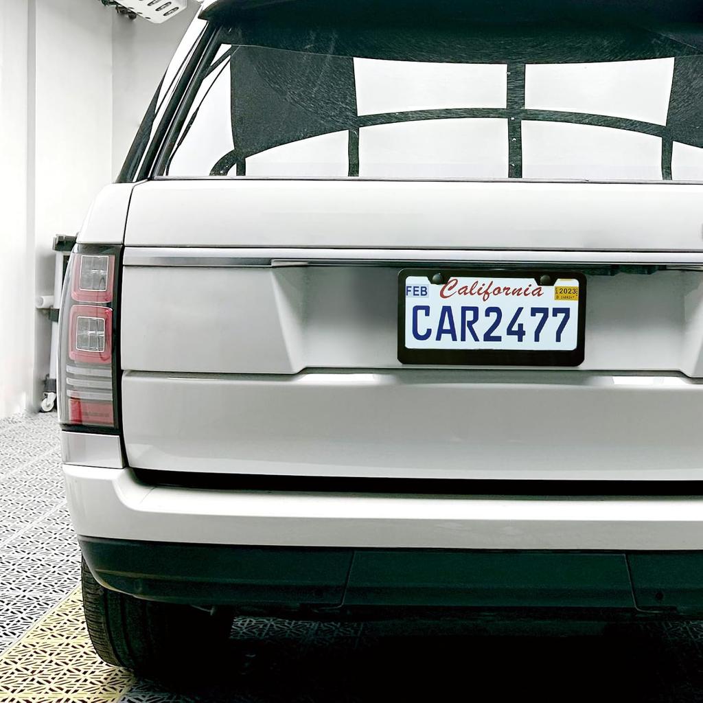 2PCS Matte Black License Plate Frames, 2 Holes Solid Rust-Proof Stainless Steel License Plate Holder, Lengnoyp Universal Car License Plate Cover For