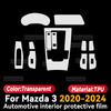 For MAZDA 3 -2024 Car Interior Center Console Panel Navigation Transparent TPU Protective Film Anti-scratc