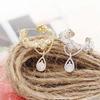 1 pair of ear hoops wrapped rhinestone crystal clip earrings jewelry wedding party woman earrings