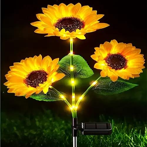 

3/6 Heads LED Lawn Light Outdoor Solar Sunflowers Sense Garden Lights Yard Wedding Thanksgiving Decor Light Festival Decoration