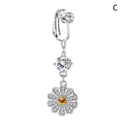 1 anello finto per ombelico, finto piercing per ombelico con clip, non piercing