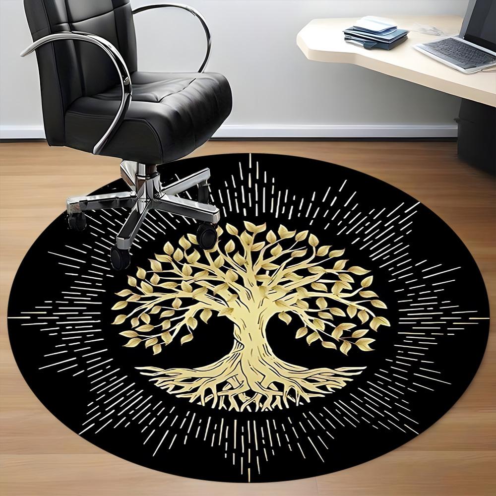 1PC Tree of Life Chair Carpet for Office, Indoor Non-Slip Washable Carpet, Soft Comfortable Mat For Office Room yy250930226