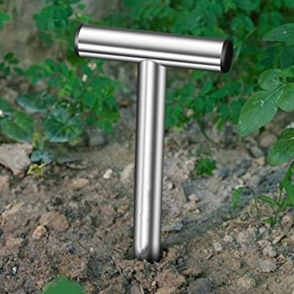 Outil d'excavation de trous pour plantes en forme de T Poignée confortable Planteur d'ampoules Distributeur de plantes Binette manuelle Semis