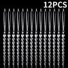 12/2PCS Christmas Acrylic Snowflake Ornament Crystal Clear Icicle Christmas Tree Pendants Holiday Winter Party Hanging Ornament
