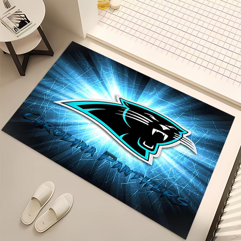1pc Carolina Panthers Print Area Rug - Soft, Washable Non-Slip Indoor Mat, Living Room, Home Office Decorative Rug,Office Decorative