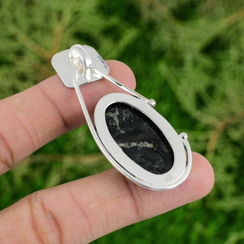 Daughters Day Deal Kambaba Jasper Gemstone 925 Silver Artisan Pendant Jewelry