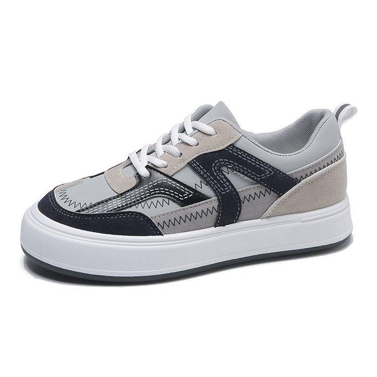Autumn New Flat Sneakers Women's Color Matching Lace-up Student Retro Casual Sneaker White Shoes Women's
