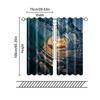 2 Pcs, Filtering Curtains (excluding Rods, Non-movable, Without Batteries) Sunset Ocean Wave for Use In Bedrooms and Living