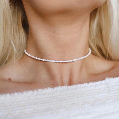Halsband, Geburtstagsgeschenk, Damen-Strand, schlichter Perlenschmuck