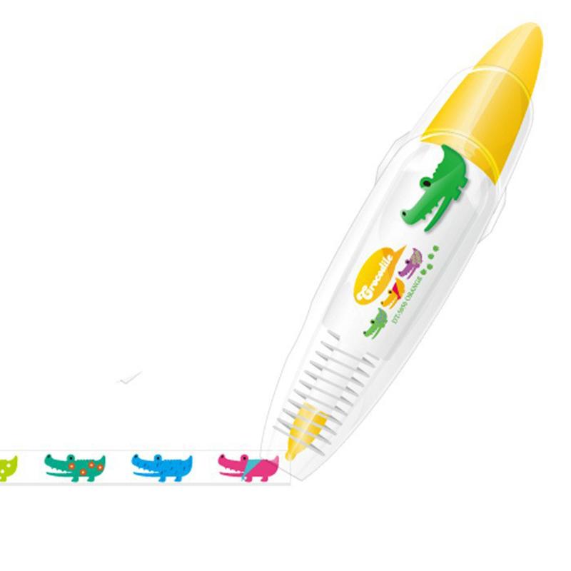 6x Ally-Pocket Tape Pen DIY Roztomilá zvířátka Tlačítkový typ Dekorativní korekční páska