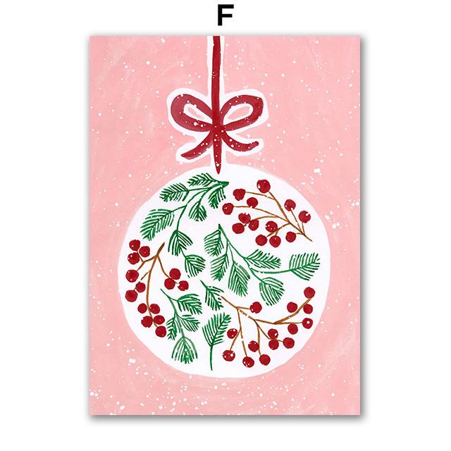 Christmas Tree Girl Santa Claus Car Gift Party Wall Art Canvas Painting Nordic Posters Prints Picture For Living Room Home Decor