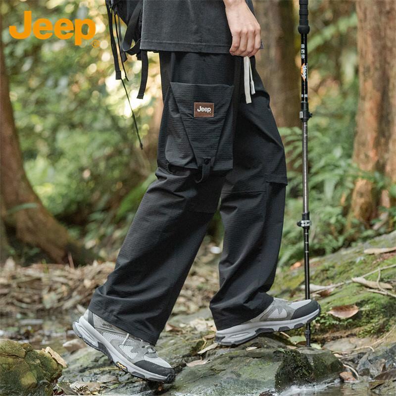 JEEP Men's Ice Silk Breathable Straight-Leg Cargo Pants