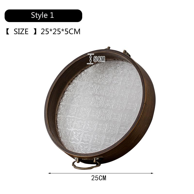 

Hemu Haitang-Acrylic bamboo tea tray, fruit pastry handle, minimalist, home, hotel, kitchen, creative, flower