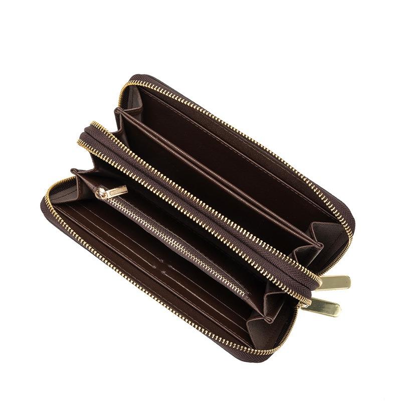 Unisex Długi Portfel Podwójny Zamek Błyskawiczny Saszetka na Monety Drukowana Torebka Kopertówka Moda Portfel na Wiele Kart Mała Torebka