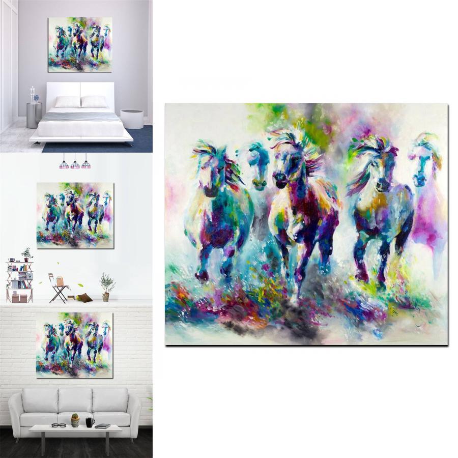Modern Abstract Animal Art Canvas Decoration For Home Office Wall Hanging With Horses