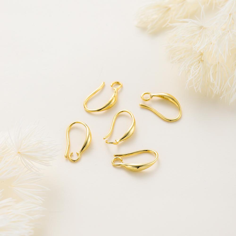 10Pcslot 14K 18K Real Gold Earing Pendant Hook Ear Wire Hook For Diy Jewelry Making Earing Charms Accessories Components