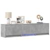 TV Stand with LED Lighting Concrete Grey 165 X 34 X 40 Cm Particleboard