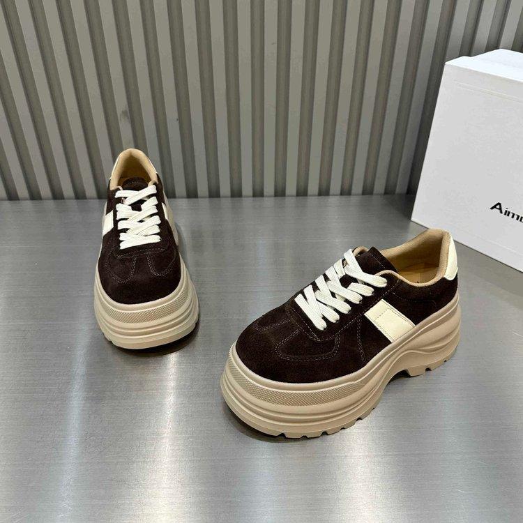 Huge good-looking 7cm thick-soled height-increasing muffin shoes for women's 2025 autumn new round head lace-up Korean version retro versatile shoes