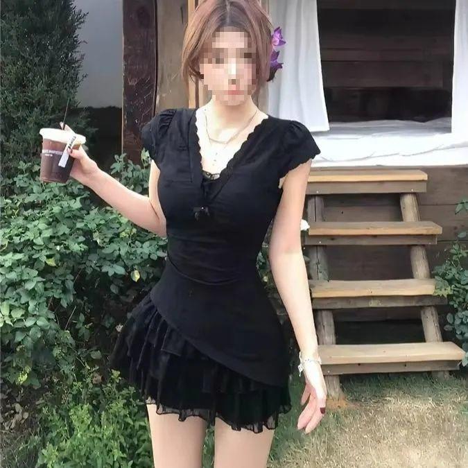 French Retro Lace Embroidered Summer Dress - Women's Slimming Waist-Cinched Two-Piece Style