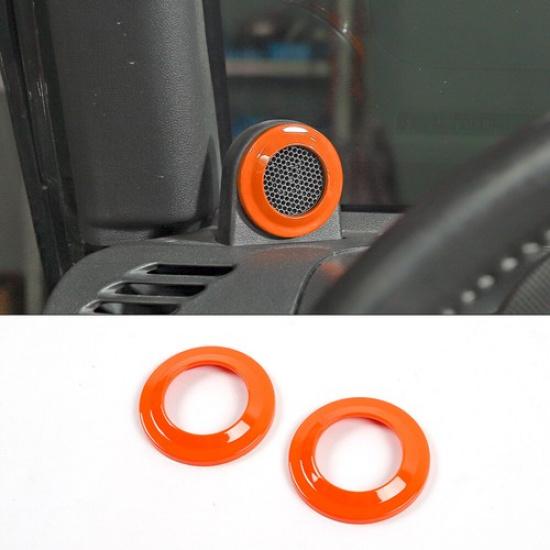Orange Inner A-Pillar Speaker Horn Cover Trim Ring For Jeep Wrangler JK 2007-14
