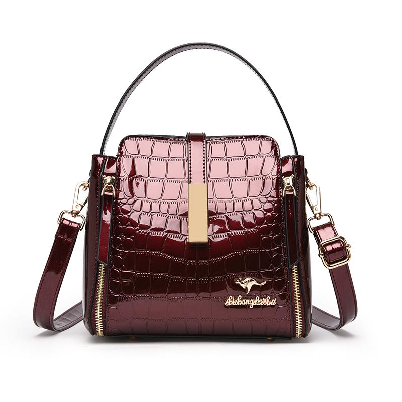 

Fashion Women Handbag Crocodile Pattern Patent Leather Tote Bag Luxury Designer Brand Ladies Shoulder Crossbody Bag 20cm 12cm 21cm
