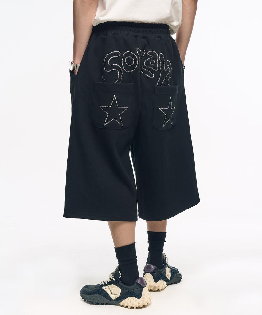 MOO Sokaya Sweat Long Bermuda Pants - Black