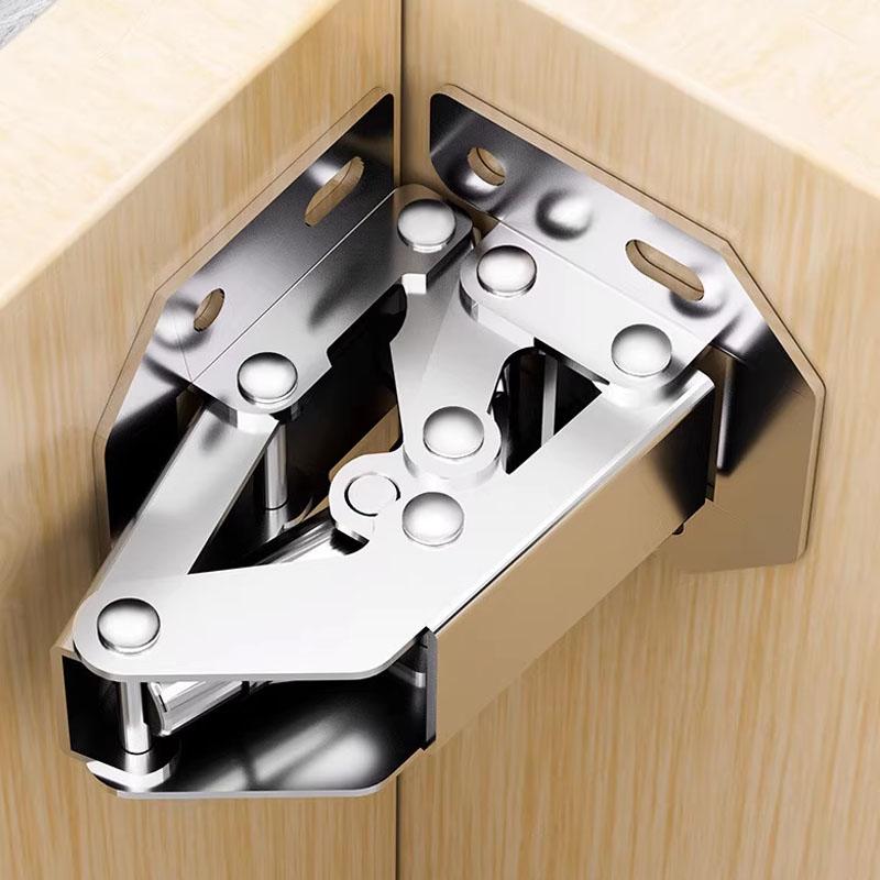 2/10PCS 90 Degree Steel Cabinet Hinges No-Drilling Buffer Hinge Kitchen Cabinet Cupboard Hinges DIY Furniture Hardware Tools