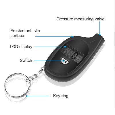 Mini Keychain Style Tire Gauge Digital Lcd Display Car Tire Air Pressure Tester Meter Car Motorcycle Auto Tire Safety Alarm