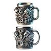 1 peça Caneca Criativa com Design de Motor V8/V6 em Resina e Aço Inoxidável, Dupla Isolação, Reutilizável, para Café, Suprimentos de Decoração para Casa