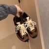 Grape Mother of the Same Style, Wang Yibo of the Same Style Asymmetrical Large Toe Toe Lace-up Casual Style Forrest Gump Training Shoes Women's Leathe