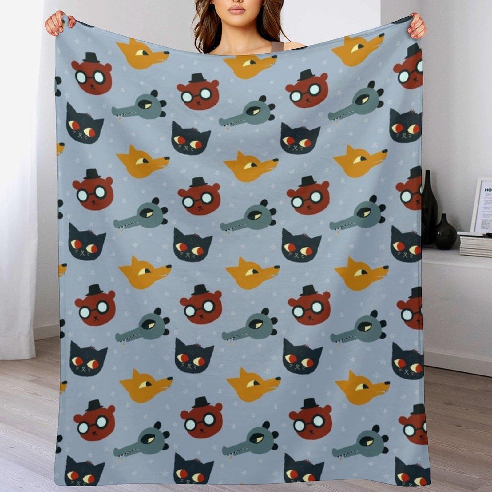 Night in the Woods Repeat Pattern Throw Blanket Warm Throw Blanket Gift for Anniversary 102x76cm(40x30in)