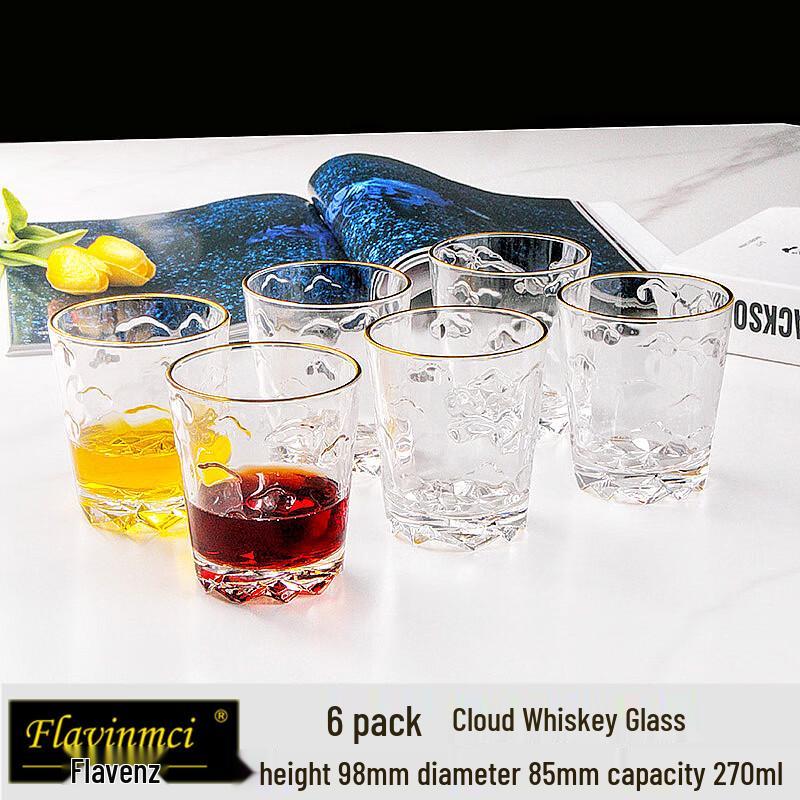 Fleeventz Carved Crystal Whiskey Glasses Set