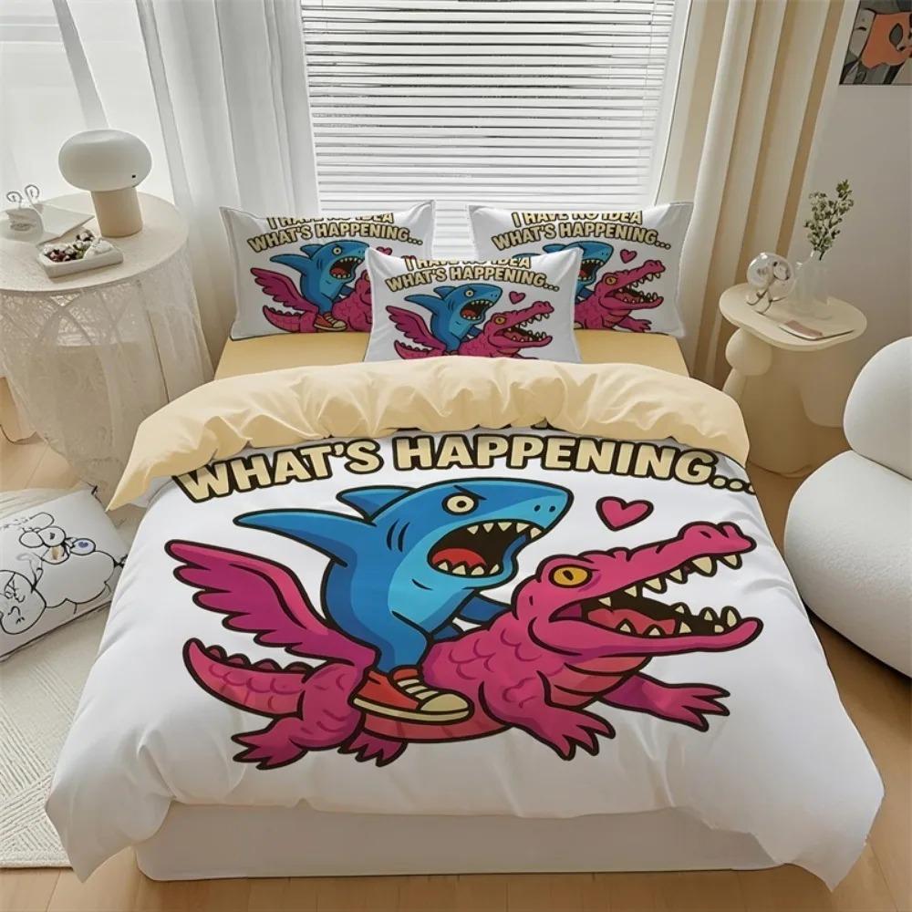 ai Italian Brainrot Tung Tung Sahur Bedding Set Duvet Cover Set 2/3pcs For Boys girls Adult Bedroom Decoration Single Twin Full