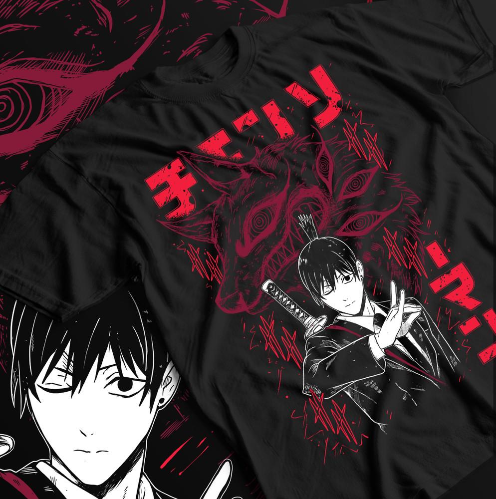Chainsaw Man Aki Hayakawa T-Shirt Power Makima Anime Graphic Tee, Unisex Heavy