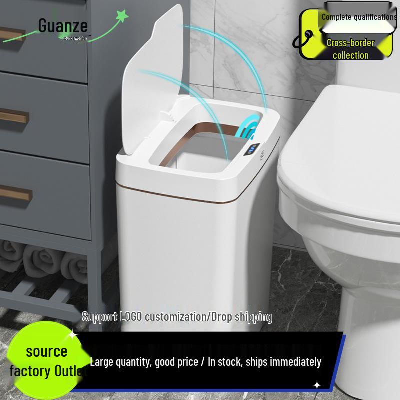 Smart Touchless Induction Trash Can with Automatic Lid & Bagging for Bathroom Jade Green 15L Battery (Single Mode)