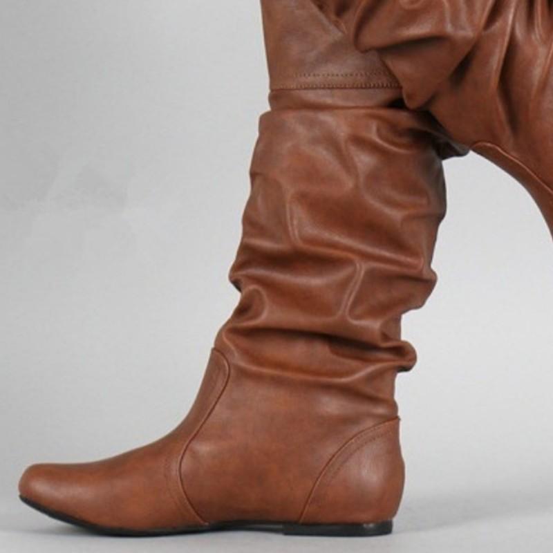 Vintage Knee High Boots Women Winter Spring Shoes 2025 Wedge Heels Women's High Long Riding Boots Brown Grey Black Shoe Footwear