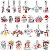 New Christmas Charms Copper Playful Santa & Tree Beads Sweater Dangle Charm Fits Original Bracelet For Gift
