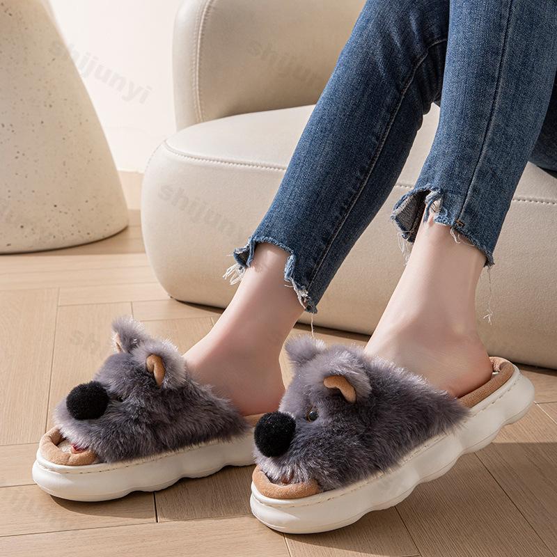 Women Slippers Cute Cartoon Linen Couples Home Slippers Women Summer Indoor House Non Slip Thick Sandals 2025 New Men's Slippers