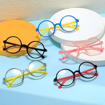 Neue modische Kinderbrillenfassung Flachspiegel Jungen und Mädchen niedlich rund Koreanische Version Baby dekorative Fotobrille