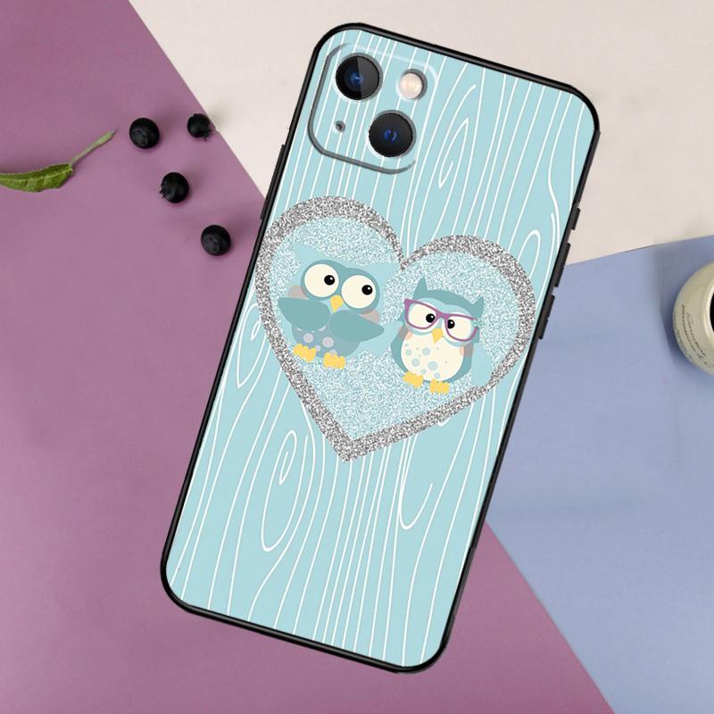 Cute Cartoon Owl Soft Phone Case For iPhone 16 15 14 13 12 11 Pro MAX XS X XR 7 8 Plus 13 12 Mini Back Cover