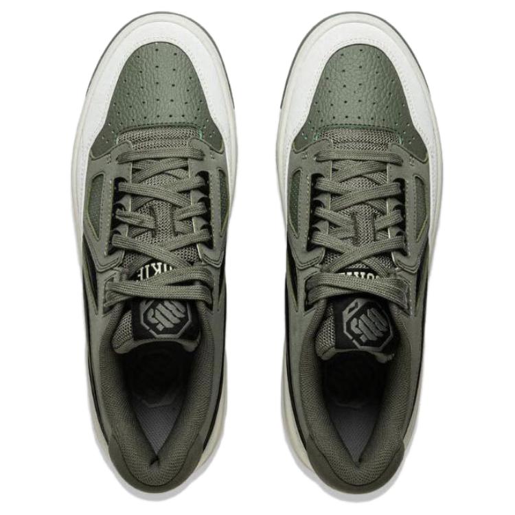 Li Ning Rising Stars Slip Resistant Cushioning Abrasion Resistant Low Top Skateboard Shoes Unisex Green Black ABCV007-5