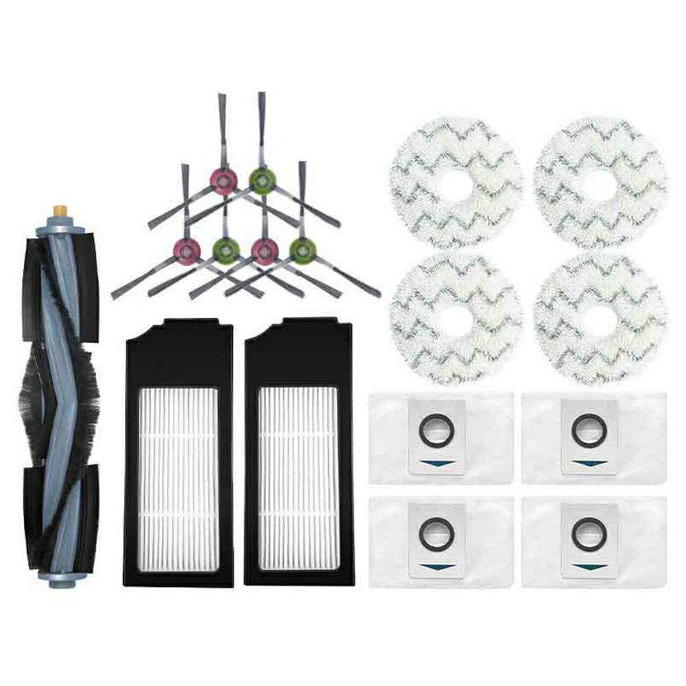 17Pcs/Set For Ecovacs DEEBOT X1 ONMI/X1 TURBO Main Brush Side Brush Filter Dust Bag Mop Cloth Vacuum Cleaner Accessories
