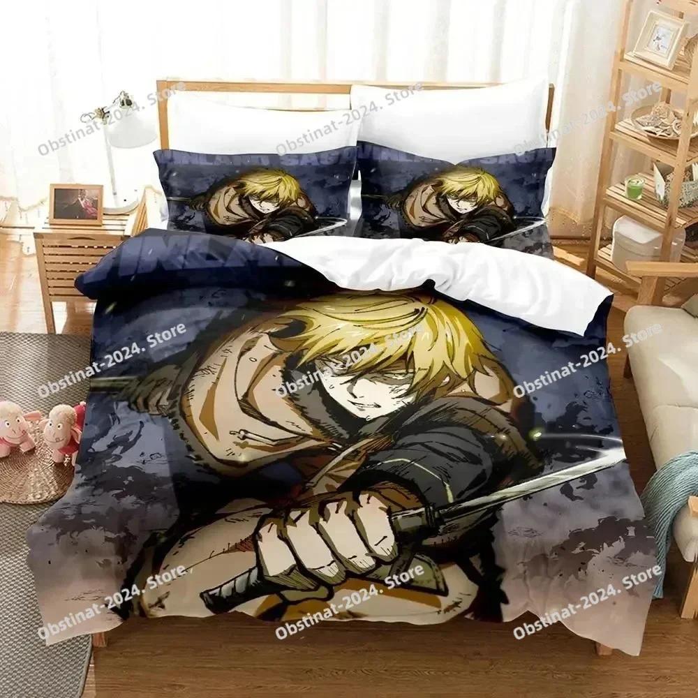 Anime Vinland Saga Beddengoedset Dekbedovertrek Bedset Dekbedovertrek Kussensloop Dekbed King Queen Maat Jongens Volwassenen Beddengoedset