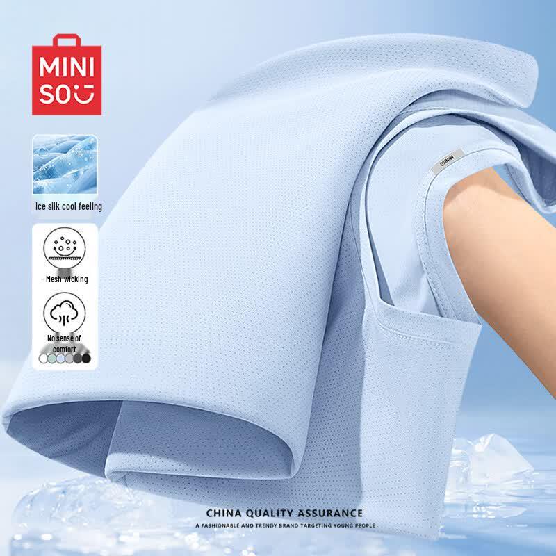 MINISO Herren Ice Silk Schnelltrocknendes T-Shirt